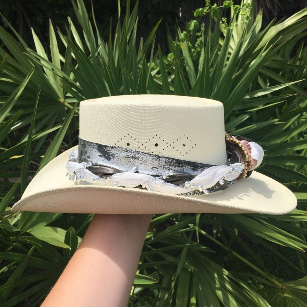 ☕Vintage White Arlop Cowgirl Hat🤠
